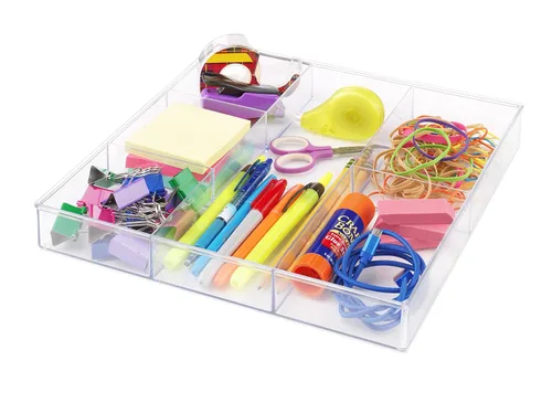Miniatura 4 de Whitmor Organizador de cajones de resina de plástico transparente fácil de limpiar de 3 secciones