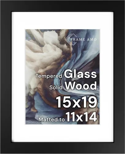 Miniatura 167 de Frame Amo Marco de póster de madera maciza de 13 x 19 pulgadas, color natural, tapete blanco para imagen de 11 x 17 pulgadas, parte frontal