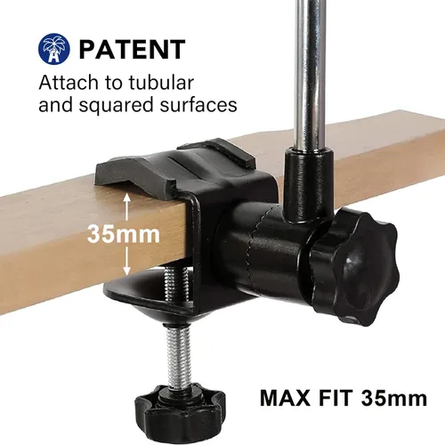 Miniatura 4 de AMMSUN Paraguas para silla XL con abrazadera universal ajustable de 47 pulgadas y giratorio de 360 grados UPF 50+, abrazadera portátil para silla