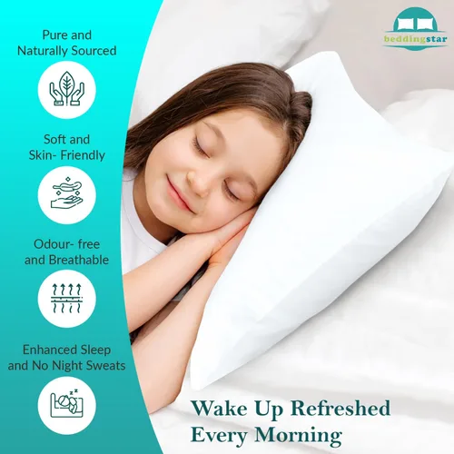 Miniatura 4 de Juego de 2 fundas de almohada juveniles de 16 x 22 pulgadas, fundas de almohada de viaje para niños, cierre de sobre, 600 hilos, 100% algodón Blanco