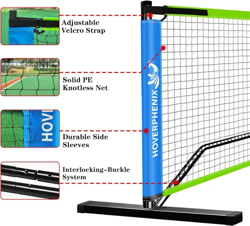 Miniatura 2 de Portable Pickleball Net - 22FT Regualtion Size Pickle Ball Net，Weather Resistant Steady Steel Frame and Carry Bag for Indoor, Outdoor, Driveway