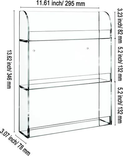 Miniatura 2 de AMT - Estantes acrílicos para esmalte de uñas para pared. Pantalla transparente de esmalte de uñas. Organizador de aceites esenciales. Capacidad