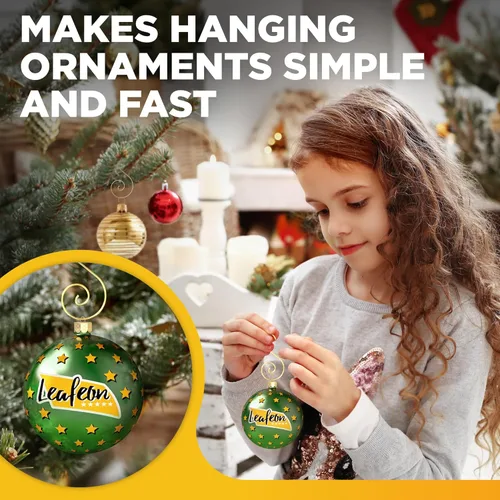 Miniatura 4 de 120 piezas de ganchos de adorno de Navidad en forma de S - Ganchos perfectos para la decoración del árbol de Navidad (dorados)