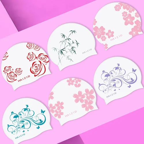 Miniatura 5 de Gorros de natación de silicona para mujeres/hombres/jóvenes, gorras de natación YondestStars para cabello largo y corto, accesorios de natación