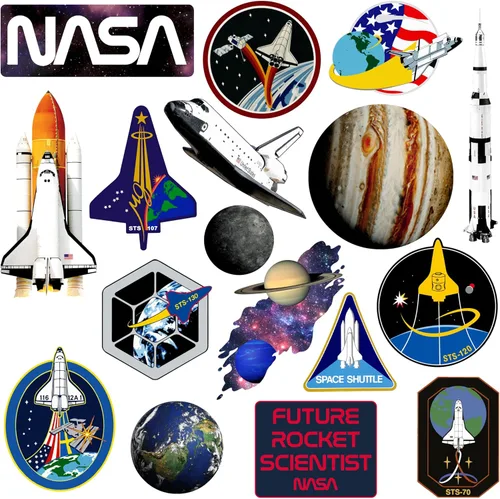Miniatura 3 de NASA Missions - Paquete variado de calcomanías de vinilo grandes de lujo, para laptop, botella de agua, álbumes de recortes, tableta, monopatín