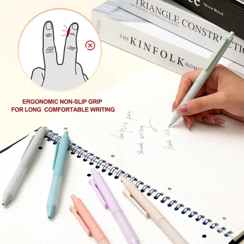 Miniatura 3 de Linbsunne - Bolígrafos de punta media de 1 mm con agarre súper suave para hombres y mujeres, bolígrafo retráctil negro (paquete de 12)