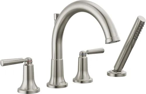 Miniatura 5 de Delta Saylor T4735-CZ - Grifo de bañera con ducha de mano, bronce champán T4735-CZ (válvula no incluida)