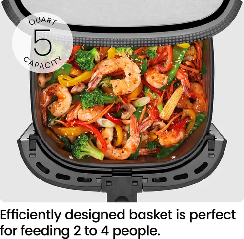 Miniatura 5 de Chefman Freidora de aire, TurboFry, 4.7 litros, acero inoxidable