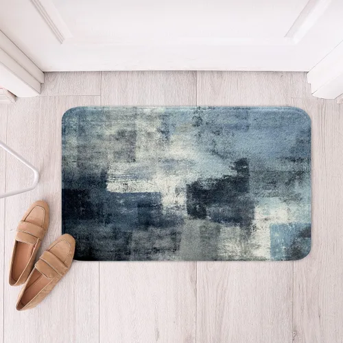 Miniatura 25 de Erosebridal Alfombra de baño turquesa de 16 x 24 pulgadas, antideslizante, verde azulado y gris, para niñas y adultos, alfombra de puerta