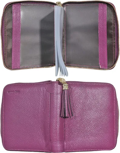 Miniatura 5 de Easyoulife - Billetera de piel con cierre y tarjetero para mujer, con bloqueo de interferencia de radiofrecuencia (RFID), Minimalista, M