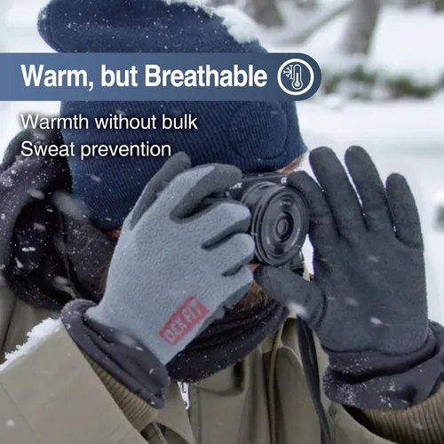 Miniatura 3 de DEX FIT Guantes de trabajo para clima frío NR450 - Forro polar cálido, agarre firme con revestimiento de nitrilo, ligeros y flexibles, ideales