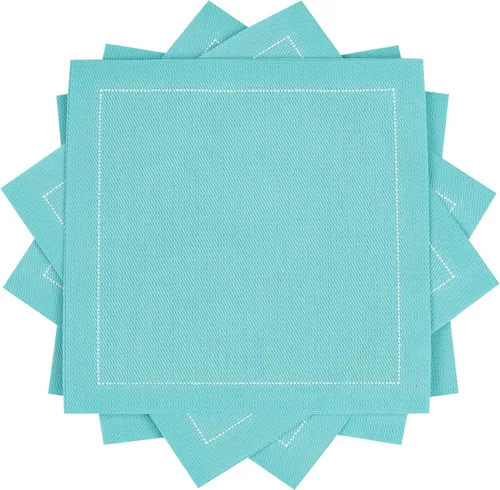 Miniatura 26 de Servilletas de cóctel de algodón blanco, 100% algodón, paquete de 50 unidades, 4.5 x 4.5 pulgadas, calidad de hotel, suaves y absorbentes, ideales