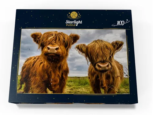 Miniatura 4 de MyPuzzle Two Highland Cows - Rompecabezas prémium de 100 piezas para adultos
