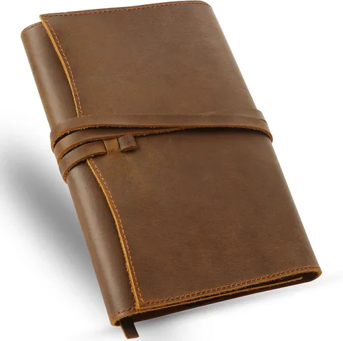 Jack&Chris Funda de Cuero para Biblia, Funda de Libro de Cuero para Hombres y Mujeres, Funda para Biblia con Correa Portabiblia Regalos, JC61-8L
