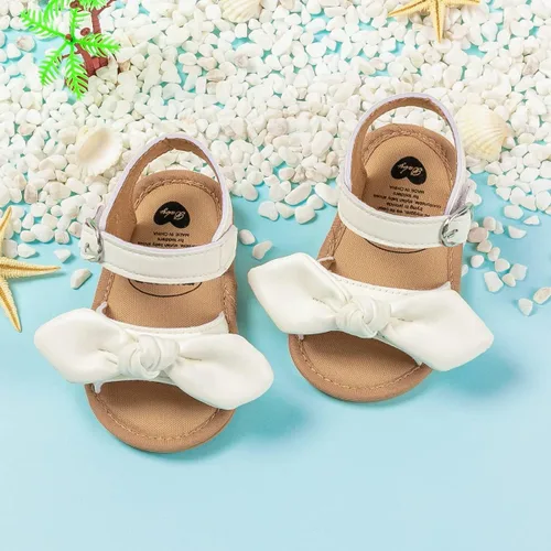 Miniatura 39 de Meckior Sandalias de verano con punta abierta y suave de piel sintética para bebés y niñas pequeñas