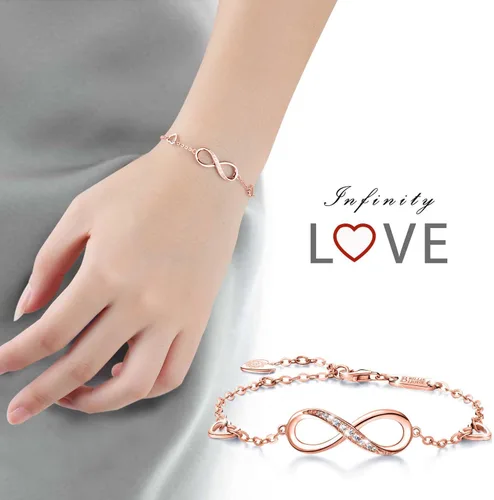 Miniatura 18 de Billie Bijoux Pulsera ajustable de plata de ley 925 con símbolo de amor infinito infinito para mujer