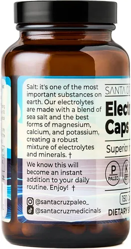 Miniatura 2 de Santa Cruz Paleo Cápsulas de electrolitos para apoyo de hidratación, cero azúcar, suplemento de magnesio, potasio, sodio y calcio, apto para dieta