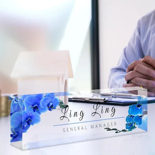 Miniatura 4 de Placa de nombre de escritorio personalizada, placa de nombre acrílica, placas de nombre personalizadas para regalos de oficina, escritorio, maestro