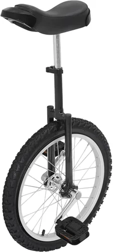Miniatura 19 de Monociclo de rueda, bicicleta de una rueda con borde y pedales, monociclos de acero modernos para edades unisex de 10 a 60 años, entrenamiento