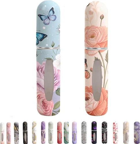 Miniatura 8 de Botellas de perfume atomizador recargable para viaje – Mini rociador portátil a prueba de fugas para colonia y aceites esenciales, botellas