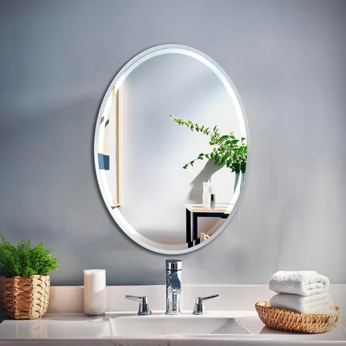 Gatco Espejo de pared de baño 1820, 28 pulgadas de alto x 21 pulgadas de ancho, espejo moderno para sala de estar, tocador, diseño delgado, espejo
