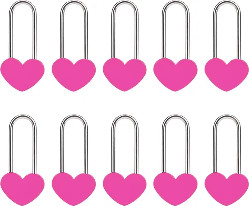 Miniatura 41 de Candado de amor VeYocilk de 3.5" 50mm en forma de corazón, candado de corazón negro para deseos de amor, ideal para bodas, San Valentín