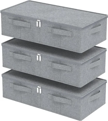 Miniatura 14 de Contenedor de almacenamiento debajo de la cama, contenedores plegables debajo de la cama, organizadores de armario con tapa para organizar ropa