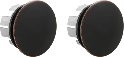 Miniatura 7 de Tapa de desbordamiento para lavabo de lavabo, inserción de latón negro mate en agujero redondo tapas paquete 0f 2 por Homevacious