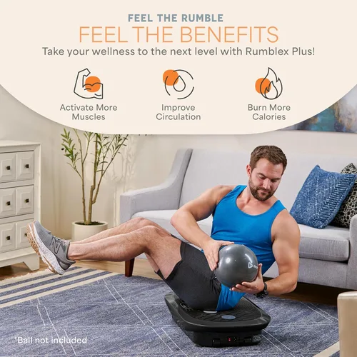 Miniatura 3 de Lifepro 4D Vibration Plate Exercise Machine — Triple Motor, 7 Presets, 60 Speeds Rumblex Plus/Pro Vibrating Platform with Wrist Remote — Whole Body