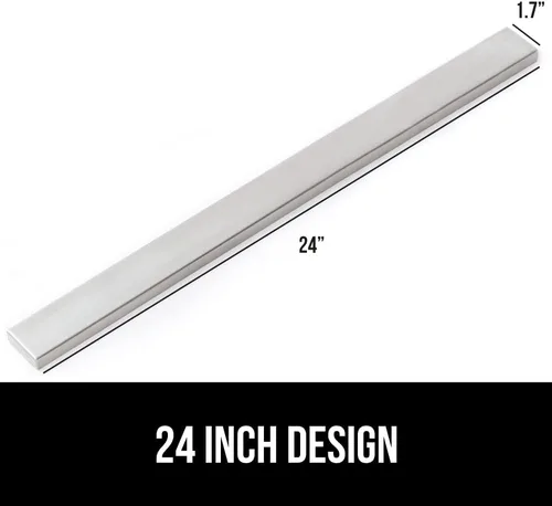 Miniatura 7 de GORILLA GRIP Soporte magnético de acero inoxidable para cuchillos de pared, 24 pulgadas, barra magnética para cuchillos, herramientas, suministros