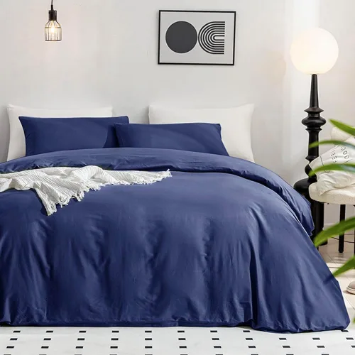 Miniatura 32 de JELLYMONI Funda de edredón tamaño individual, funda de edredón 100% algodón lavado con textura similar al lino, ropa de cama transpirable y suave