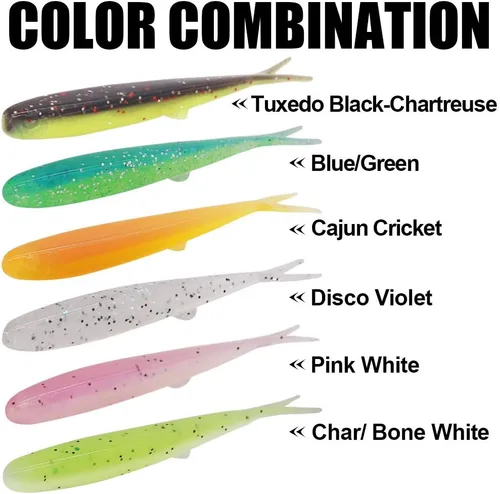 Miniatura 3 de Kit de Señuelos para Crappie - Plásticos - Cabezas de Jig - Kit de Shad - Minnow - Señuelos de Pesca para Crappie - Panfish - Bluegill - Kit de 40