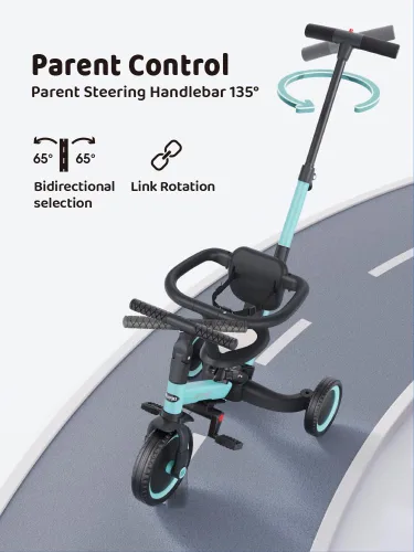 Miniatura 5 de newyoo Triciclos para niños pequeños de 1 a 3 años, bicicleta de equilibrio para bebés, regalo de Navidad y cumpleaños para niños y niñas, triciclo