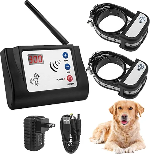 Miniatura 8 de Valla inalámbrica para perros, sistema de contención eléctrico seguro para mascotas, rango de radio ajustable de hasta 990 pies, contenedor