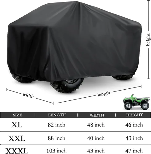 Miniatura 3 de XYZCTEM Funda prémium para ATV, tela Oxford 210D con protección contra el agua, los rayos UV, el viento. Cubierta cuádruple para Can-am, Suzuki