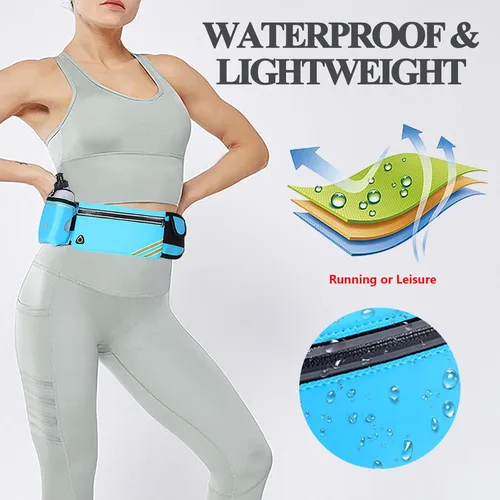 Miniatura 3 de Riñonera impermeable para correr con botella de agua, para mujeres y hombres, riñonera para senderismo, ciclismo, caminata, entrenamiento, correr