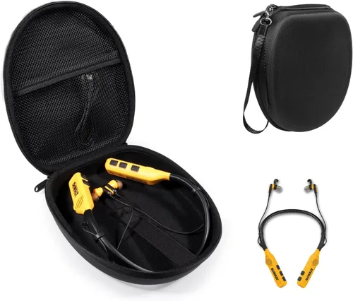 Alltravel DEWALT - Funda para auriculares Bluetooth 2 en 1 con banda para el cuello con altavoces integrados y auriculares inalámbricos Bluetooth