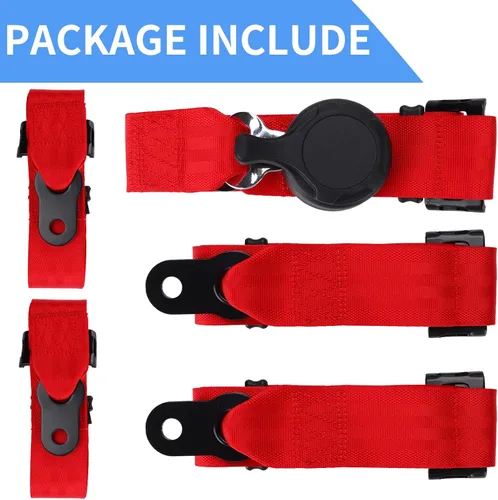 Miniatura 4 de Yakitoko Arnés de seguridad universal de 5 puntos, 2 pulgadas, compatible con Go Kart, UTV, ATV, rojo para carreras