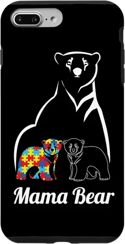 Miniatura 12 de Funda para iPhone 14 Pro Max para concientización sobre el autismo, mamá oso, mamá y niño