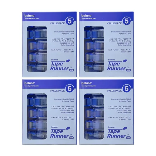 Miniatura 10 de Tape Runner - Cinta adhesiva de doble cara con rodillo dispensador incluido - Sin ácidos, pegajosa, clara y transparente - Ideal para álbumes
