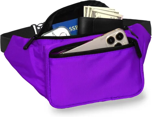 Miniatura 2 de Riñonera para hombres y mujeres Riñonera Riñonera ligera para viajes, deportes, senderismo, Morado - Sólido, talla única