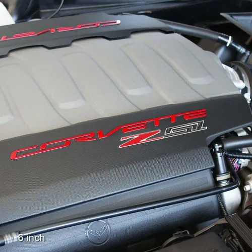 Miniatura 4 de West Coast Corvette / Camaro C6, C7, C8 Z51 Emblema de pastinaca en relieve, adhesivo con aspecto de fibra de carbono y detalles cromados