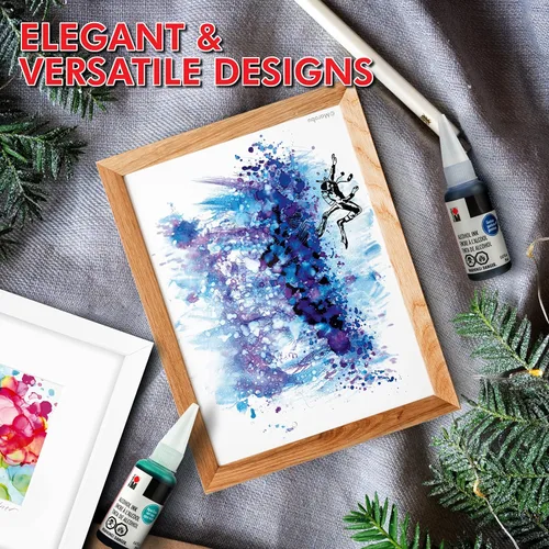 Miniatura 5 de Marabu Tinta de alcohol para resina epoxi, juego de 6 colores clásicos de tinta de alcohol, tintas de alcohol vibrantes y versátiles para arte