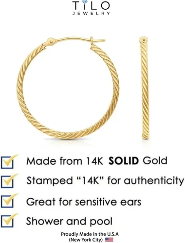 Miniatura 5 de Pendientes de aro de tubo cuadrado trenzado de oro amarillo de 14 k