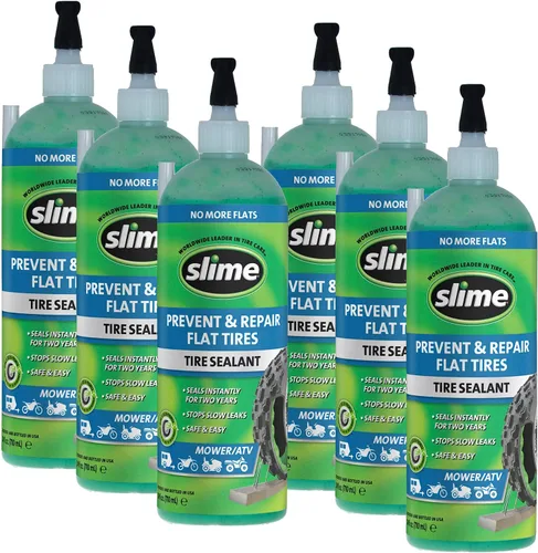 Slime 10008-6PK Sellador de Reparación de Pinchazos para Neumáticos Desinflados, Previene y Repara, Neumáticos de Cortacésped y ATV sin Cámara, No