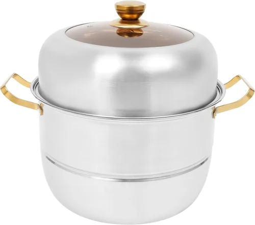 Miniatura 11 de Olla vaporera de alimentos de 5 niveles para cocinar, olla de vapor de acero inoxidable con tapa transparente, ollas apilables, utensilios de cocina