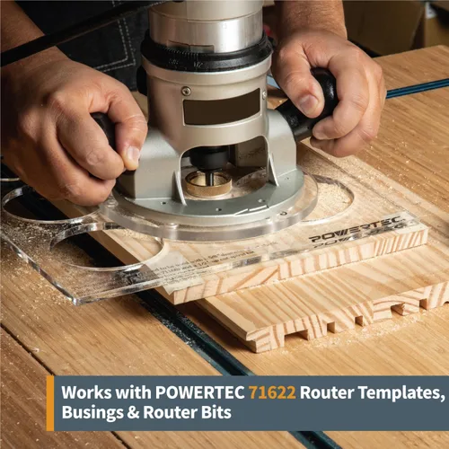 Miniatura 6 de POWERTEC Placa Base de Router de Acrílico Transparente de 6-1/2" con Pin de Centrado y Tornillos de Montaje Sub-Base Pretaladrada para Bosch