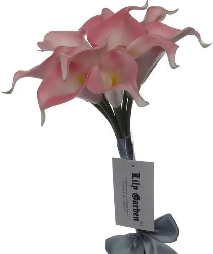 Miniatura 5 de Mini ramos de flores artificiales de 15 pulgadas con 10 tallos (Auroral)