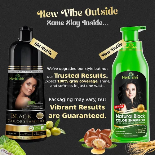 Miniatura 2 de Paquete combinado – 2 unidades de champú de color de cabello Herbishh + 1 máscara de cabello intenso de argán – Tinte para cabello gris de larga