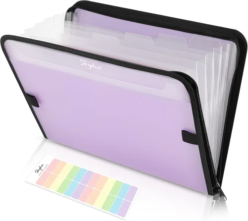 Miniatura 11 de SKYDUE Organizador de archivos de acordeón, carpeta de archivos expandible de 7 bolsillos con bolsillo frontal, tamaño carta, importante organizador